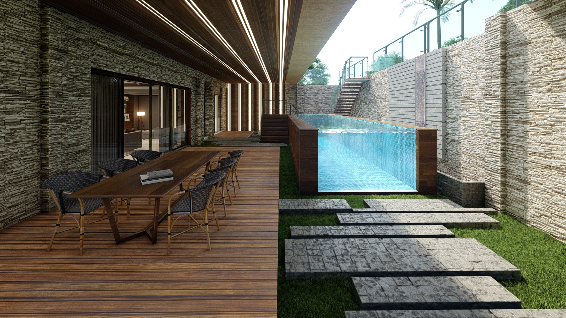18m3 Pool Water Capacity Customized Acrylic Panel Thickness Outdoor Hotel Glass Pool
