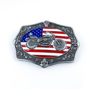 China Men'S Fashion Custom Made Belt Buckles Motor Cycle Style Sheriff Belt Buckle Antique Silver Metal wholesale
