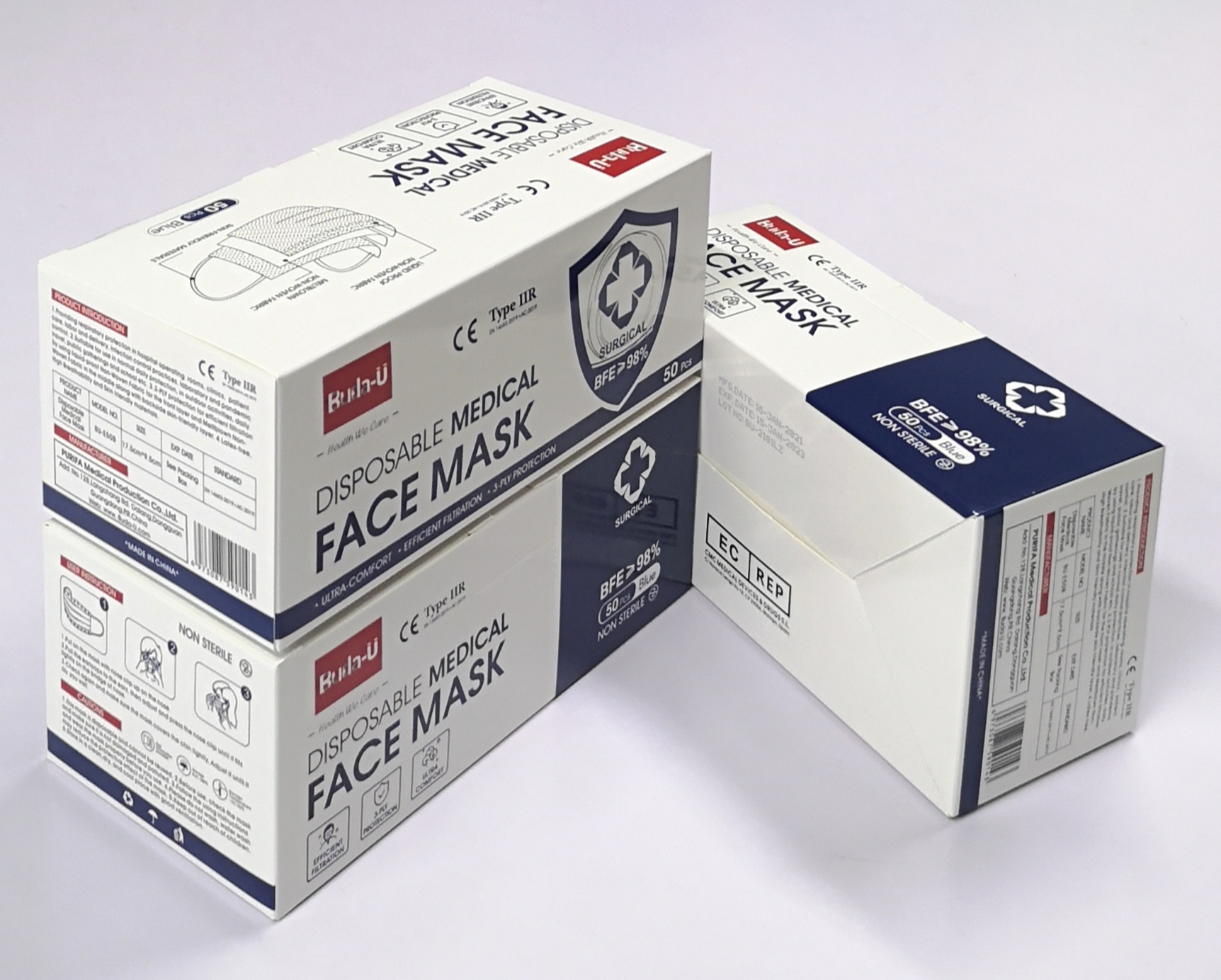 FDA Buda-U Non Sterile Disposable Surgical Mask With Earloops