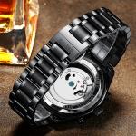 KINYUED tourbillion watch mechanical water resistant watch mens watches