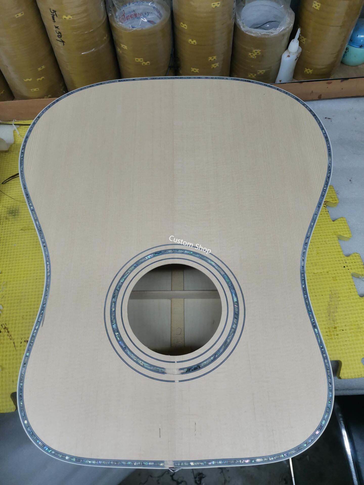 Custom 12 strings 41 inch Flamed Maple Neck Doves Dreadnought Acoustic Guitar Deluxe Version Customized Headstock