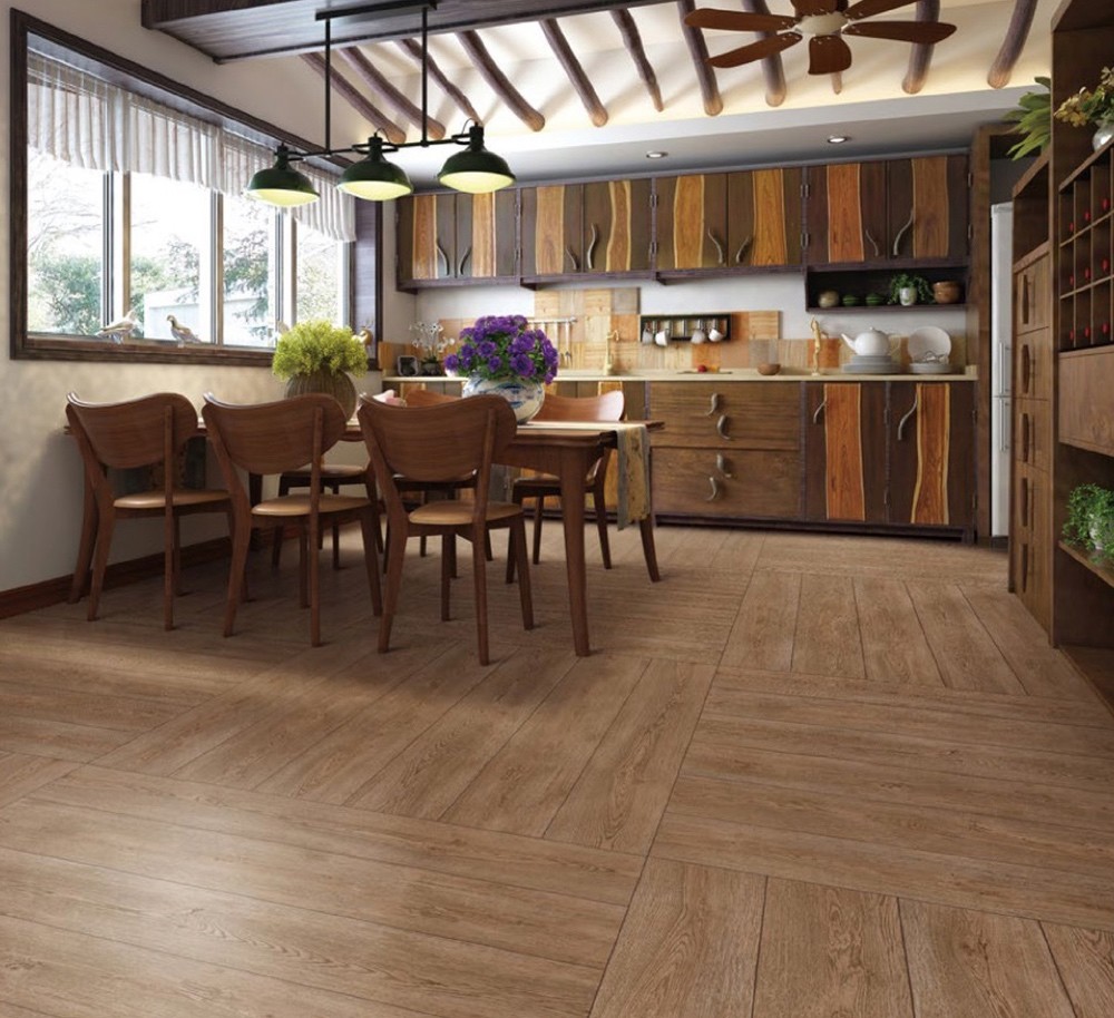 Yellow Gray Floor Tile And Antibacterial 250x1500mm Wooden Porcelain Strips For Living Room And Kitchen
