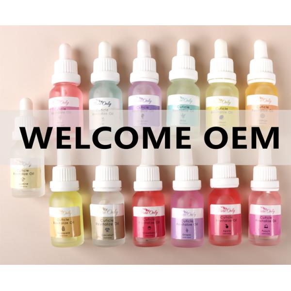 Organic 100% Jojoba Oil and Vitamin E Vitamin B Cuticle Oil in White Cap Transparent Dropper Bottle 13 Flavors to Choose