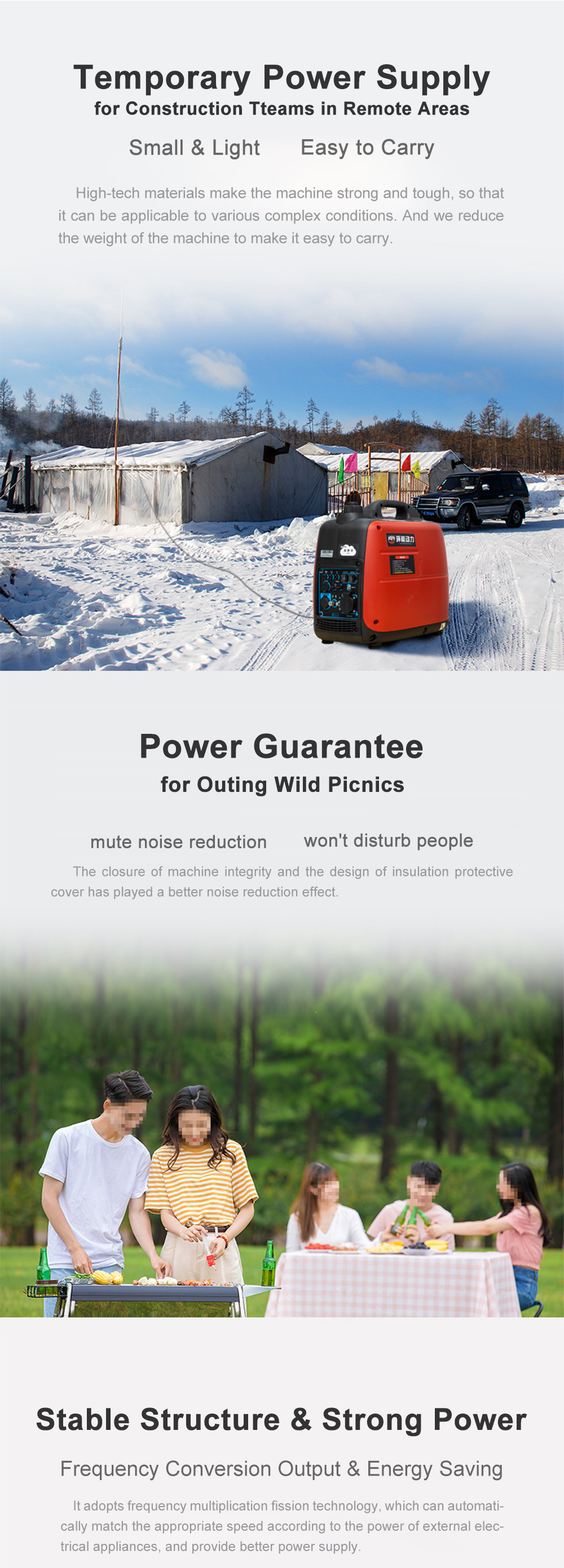 110V 3KW 3000W 5000W 5KW Small Silent Generator for Home / Outdoor Generator Portable Digital Inverter 2000W Gasoline Generator