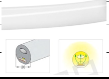 Silicone Neon SMD LED Flexible Strips , Outdoor Led Rope Light 8mm DC12/24V