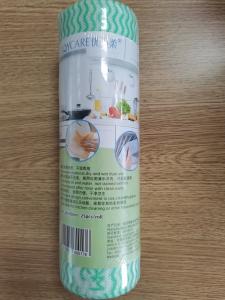 China Green Wave Stripe 50gsm Biodegradable Sponge Cloth 24x30cm wholesale