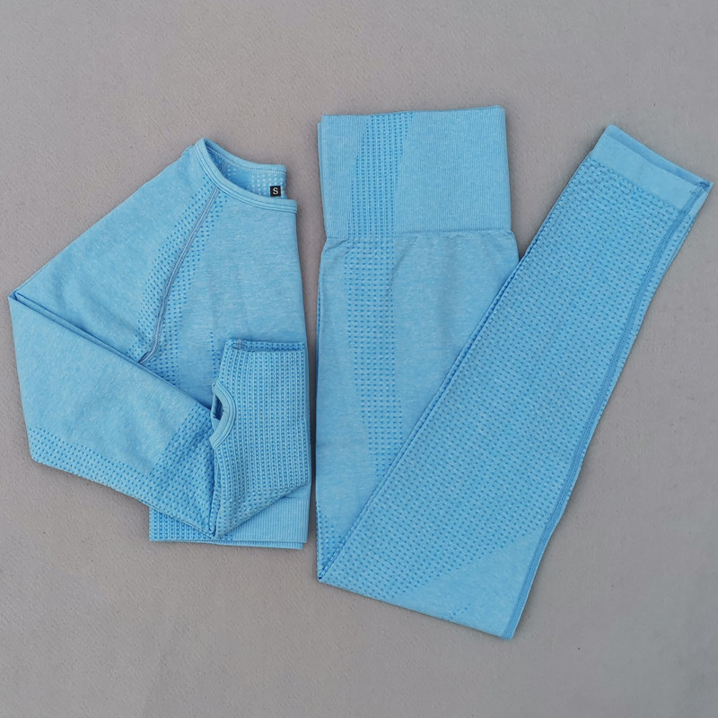 Nylon Women's Yoga Apparel Set Gym Yoga Clothes Fitness Leggings + Cropped Shirts