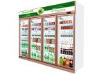 1260W Commercial Beverage Cooler , 4 Glass Door Upright Milk Beverage Display