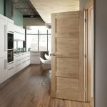 Commercial OAK Solid Wood Composite Doors , Single Swing Shower Door