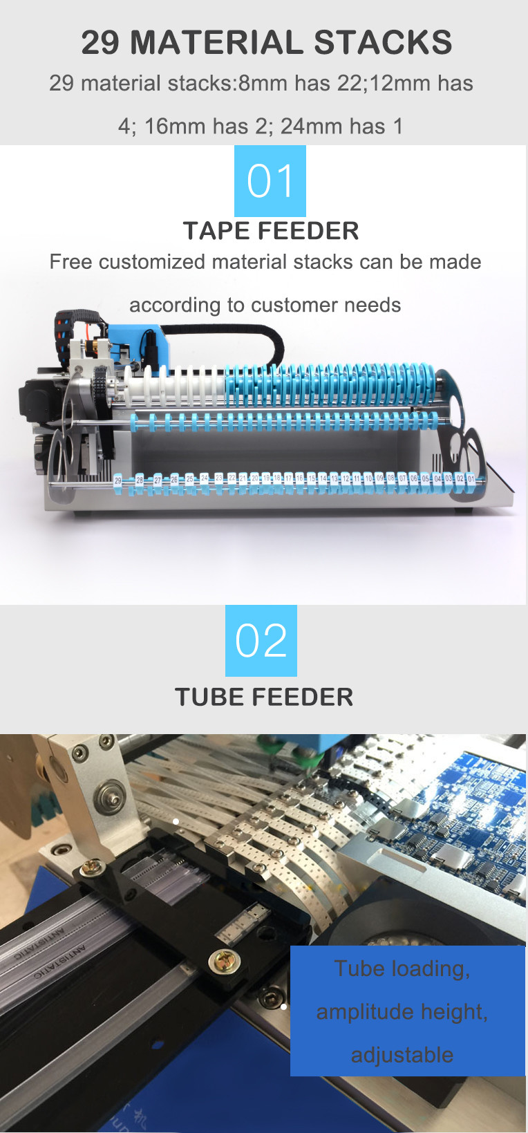High quality small-sized 2-head desktop smt pick and place machine CHM-T36