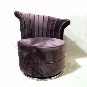 China popular new design velvet fabric round upholstery single seat lounge chair for living room event party wholesale