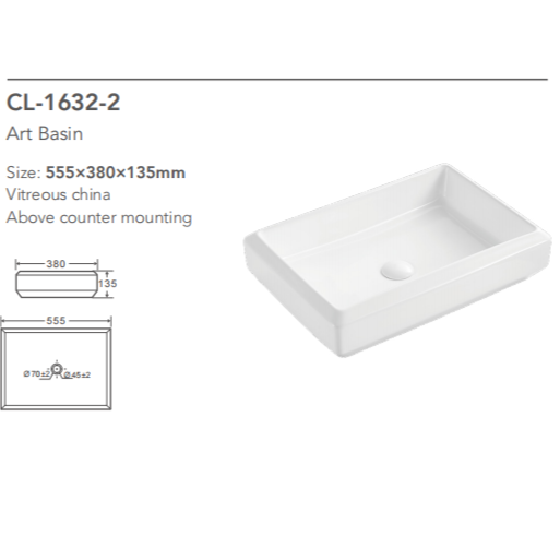 Modern Premium White Ceramic Sanitaryware Countertop Sinks Simple Irregular Art