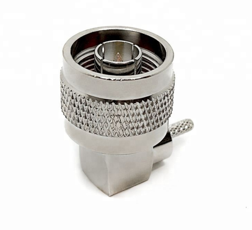 LMR600 Male Flug crimping N Type Solderless Right Angle crimp Radio Antenna Rf Connector