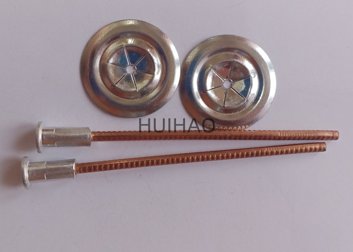 Copper Coated / Galvanized Steel Bimetallic Weld Pins With Self Locking Washer