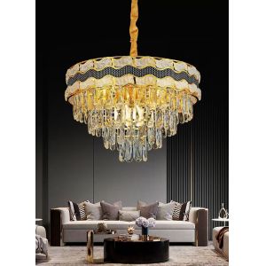 Wholesale Retractable Crystal Chandelier Ceiling Fan With Light And Remote