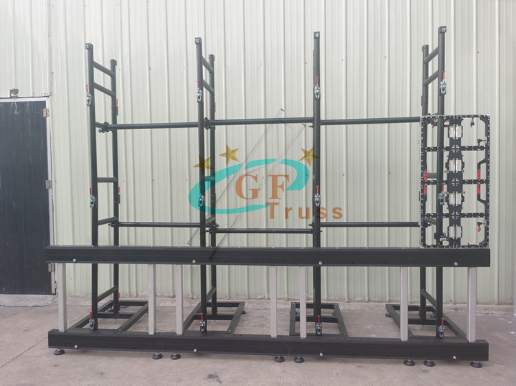 Indoor Aluminum Alloy 6061 T6 LED Screen Truss System Ground Support for LED Display Cabinet