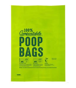 China Green colour 100% biodegradable compostable Eco Friendly dog Poop Bags for pets wholesale