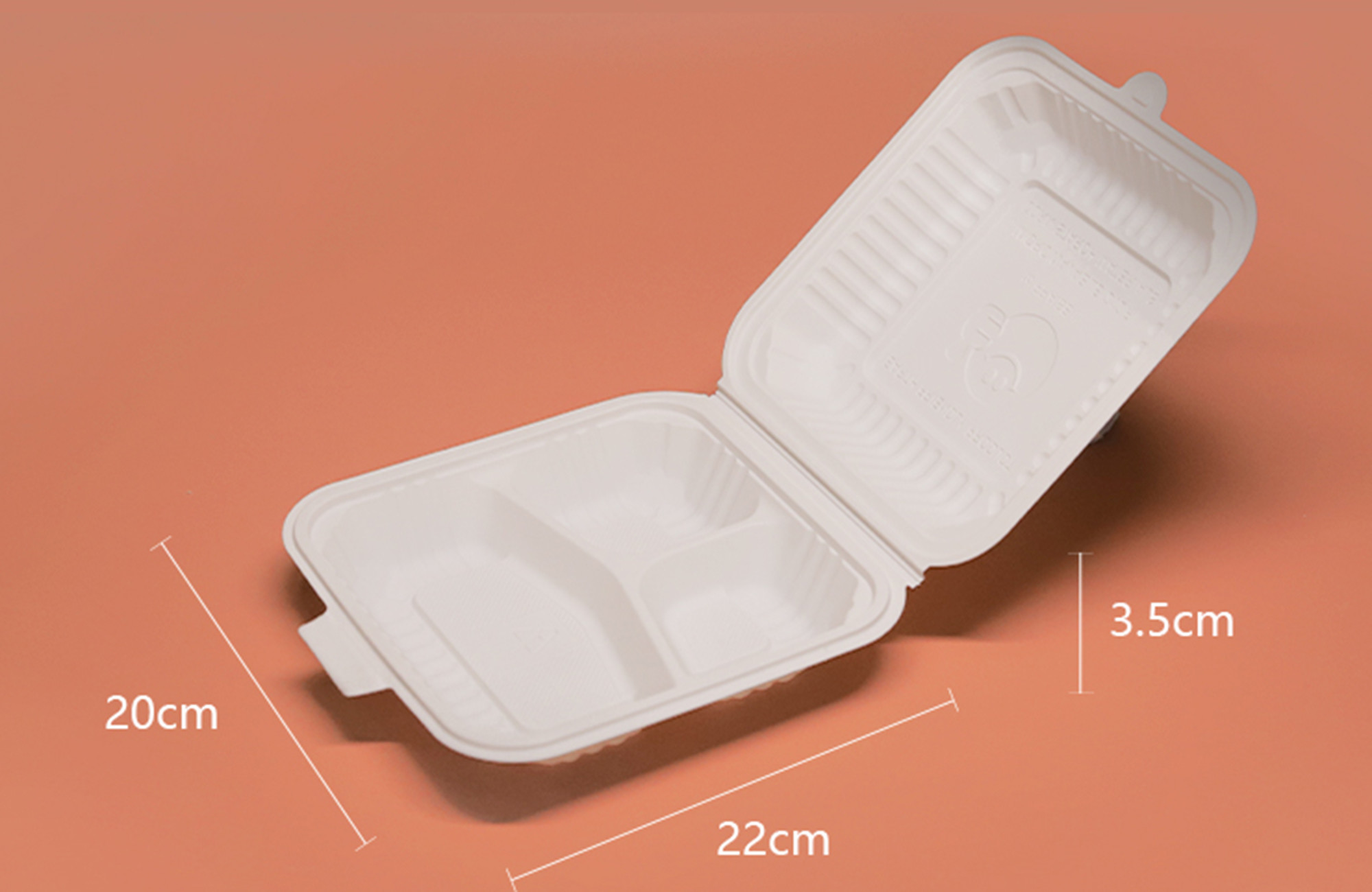 Safe and environmentally degradable packaging box 600 ml food container