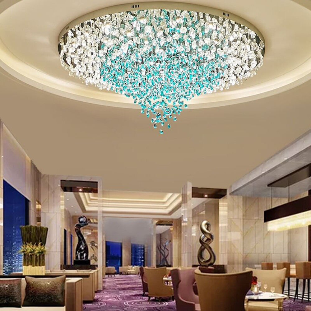Large Modern Glass Stone Chandelier Living Hotel Project luxury lighting factory(WH-NC-105)