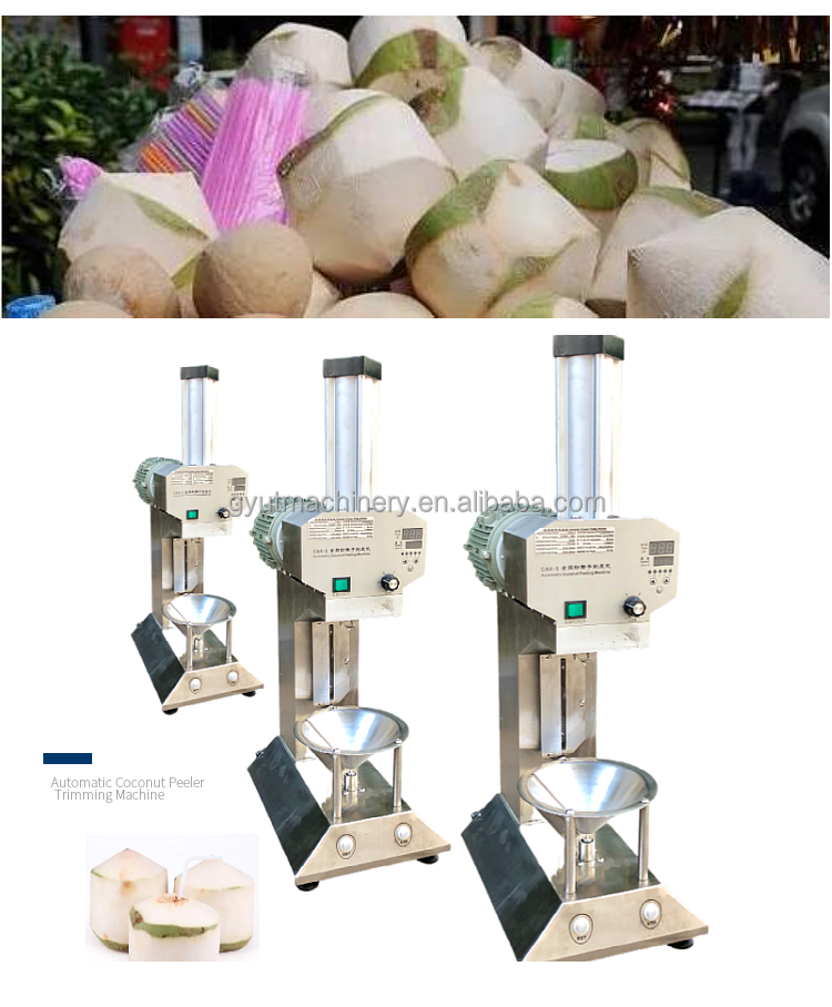 Automatic Coconut Peeling Machine 220V Young Green Coconut Skin Peeler with Timer