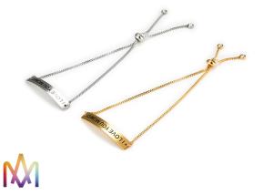 China 1mm Thickness Adjustable BoxChain Womens Engraved Bracelets wholesale