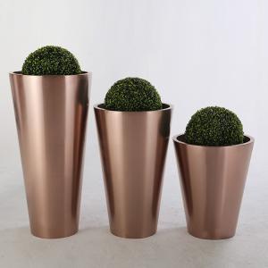 China Height 1100mm Cone Stainless Steel Planter For Public Place Decorate wholesale
