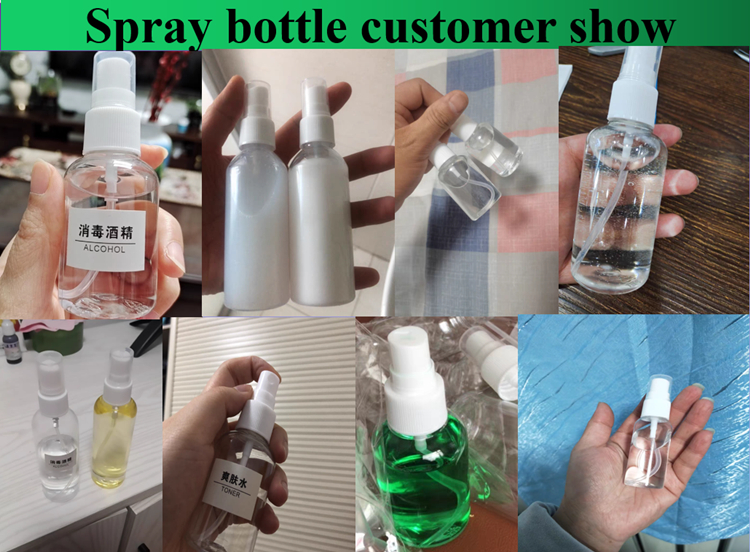 PET Empty Plastic Mist Spray Botle clear Perfume alcohol Refillable Plastic Spray Bottles with Fine Mist Sprayer Pump