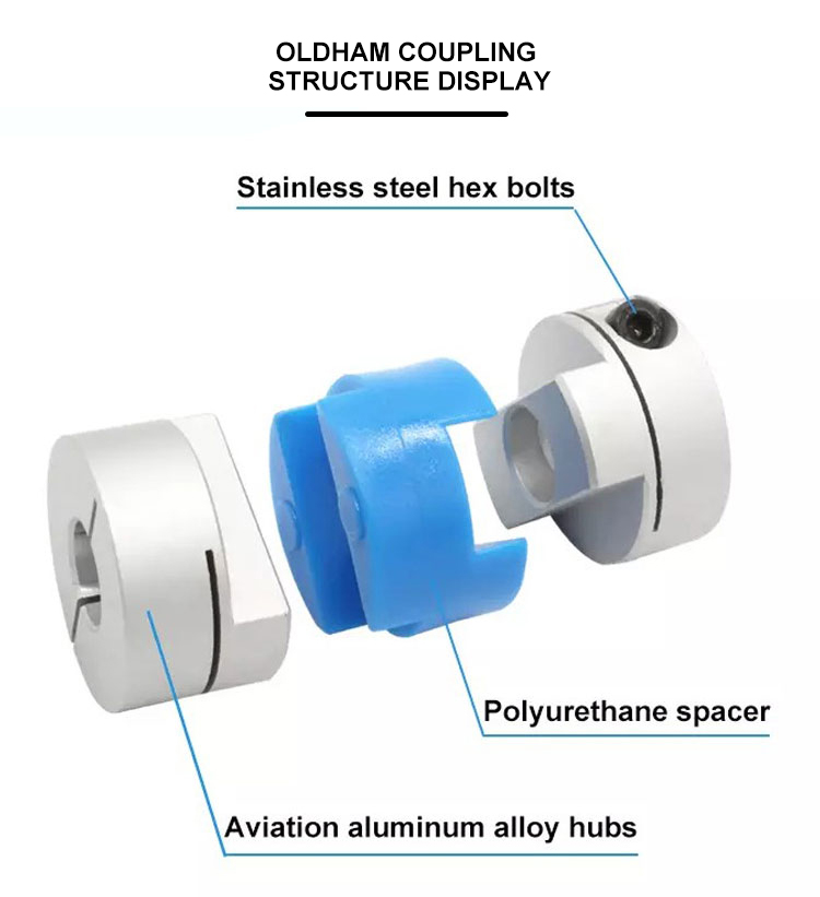 Clamp Type Oldham Aluminum Flexible Coupling For Servo Motor