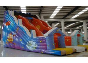 China Kids Commercial Inflatable Slide , Obstacle Course Water Slide Cartoon Printing wholesale