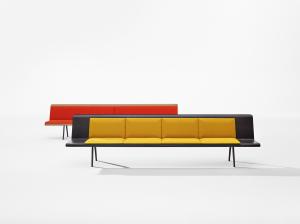 China Multi Seat Colorful Restaurant Booth Seating / Waiting Room Bench Seating wholesale