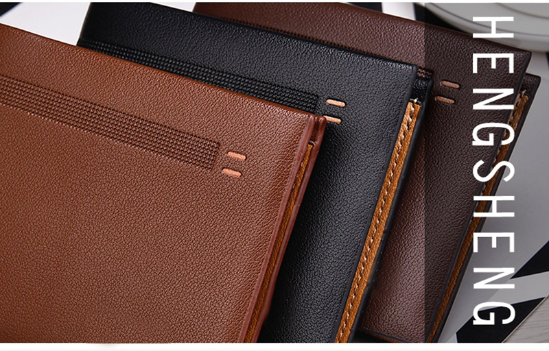 Custom Logo Leather Wallet for Men Designer Luxury Slim Clamshell Carteras Billeteras