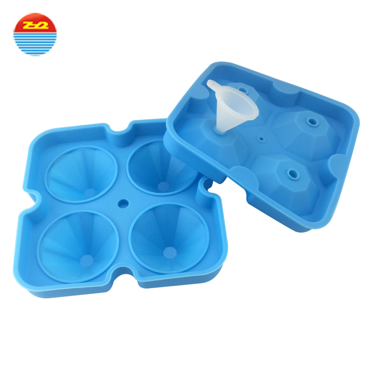 Diamond large wholesale non plastic custom bpa free personalized silicone ice cube tray mold ice cube container with lid