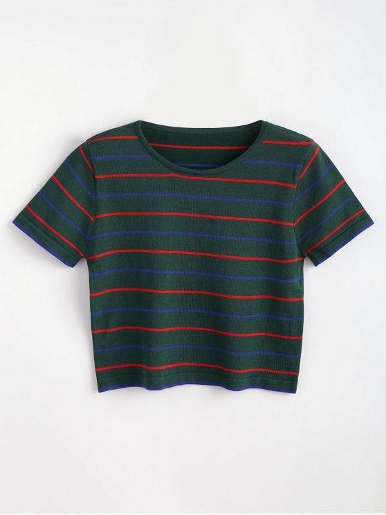 Custom Logo Stripe Cotton T Shirt Printing for Women