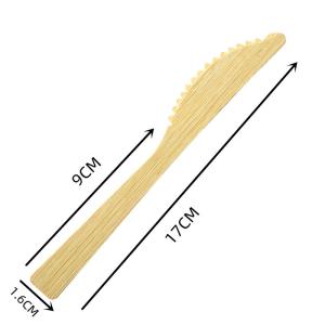 China Biodegradable Disposable Bamboo Cutlery Knives Individually Wrapped 17CM wholesale