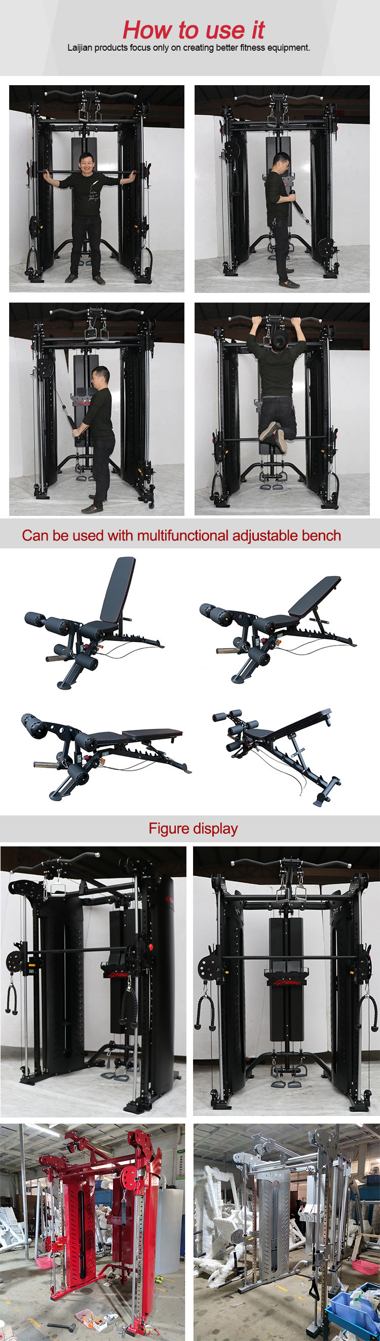 Training Multi Purpose Squat Rack , Commercial Multi Station Gym Equipment
