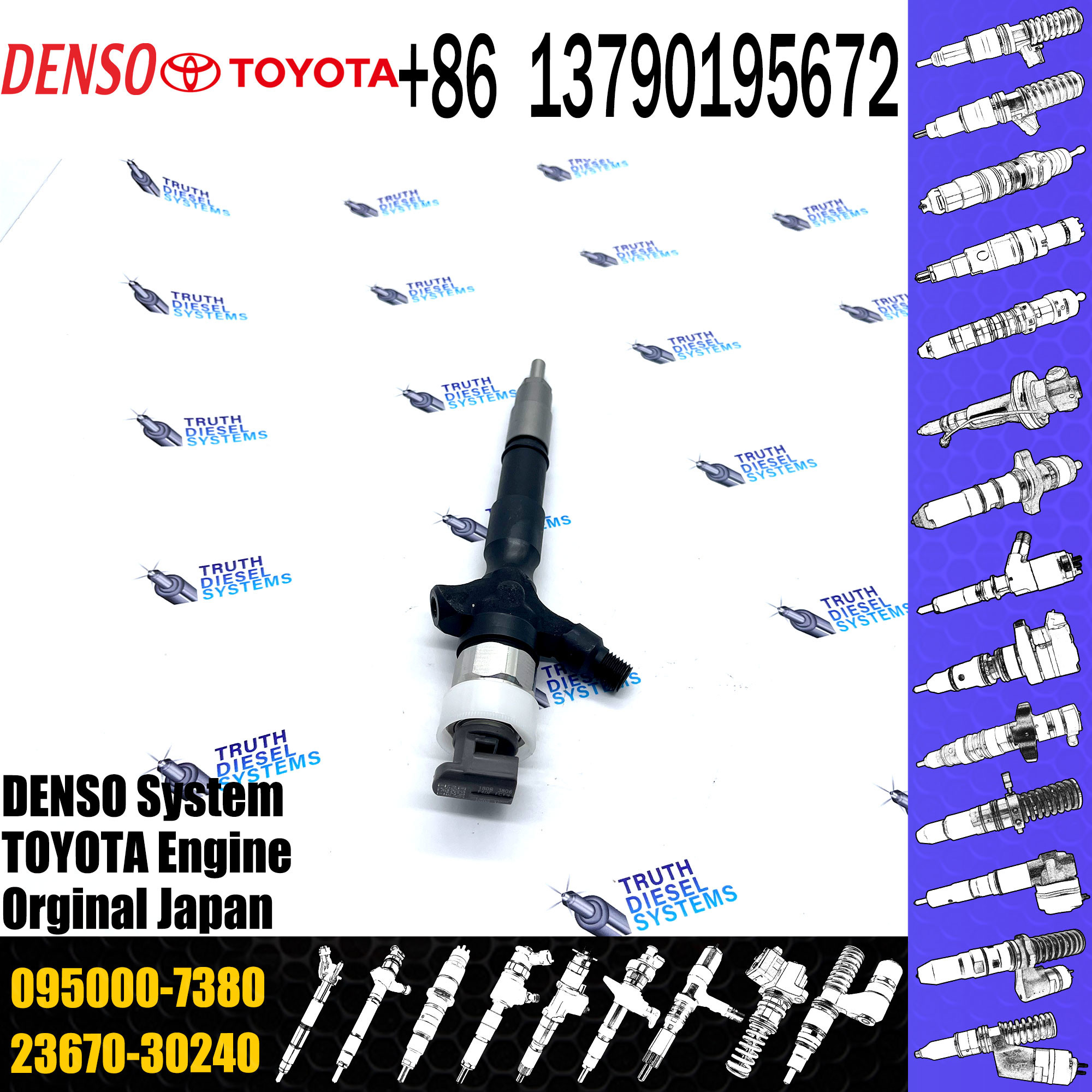 common rail injector 095000-5930 for toyota truck diesel pump injector 23670-09060 for toyota high pressure engine