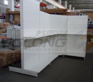 China Supermarket Wall Gondola Shelving Corner Rack High Performance 100kg - 150kg Capacity wholesale