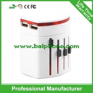 China 2016 new dual usb universal travel adapter with USA/Australia/Europe/UK worldwide plugs wholesale