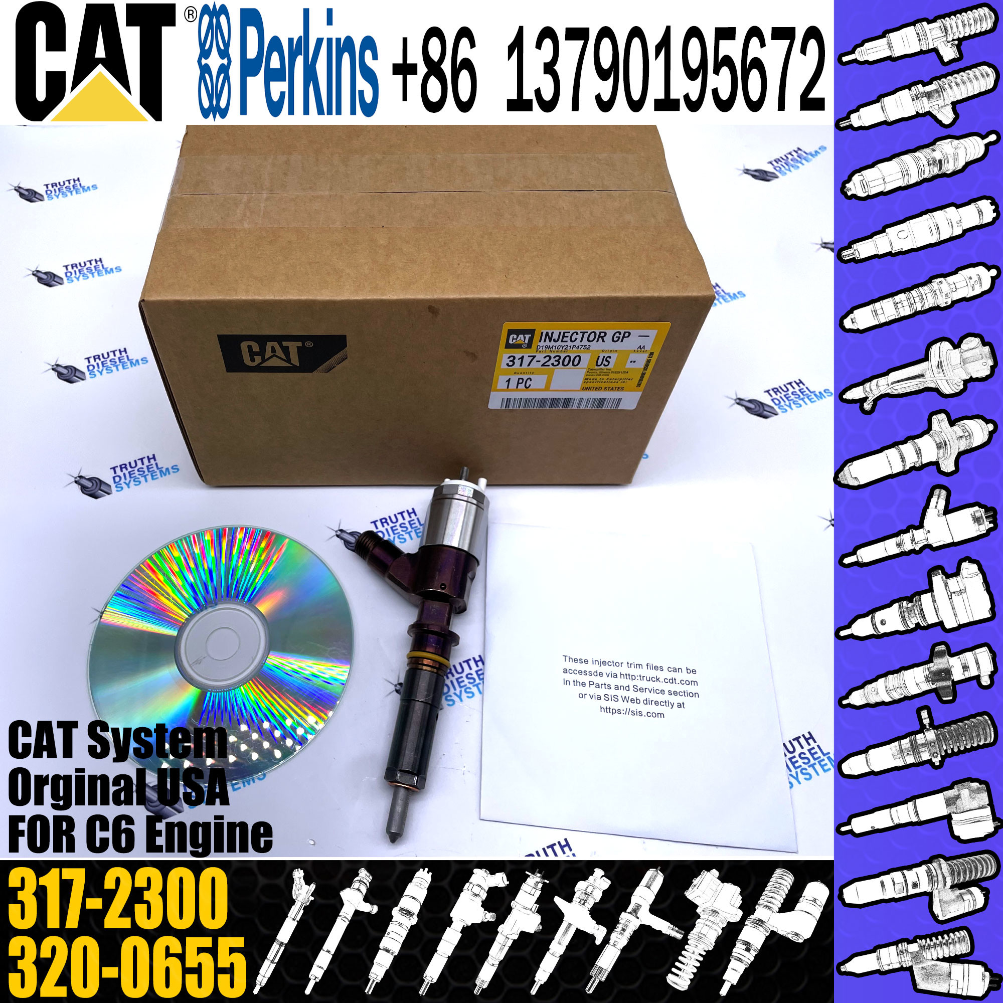 295-9130 Diesel Pump Injectors 10R-7675 32F61-00062 326-4700 317-2300 For CAT
