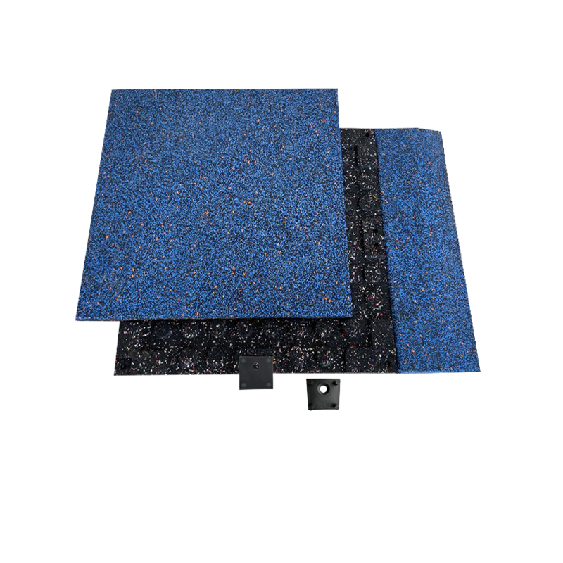 Black Square Fitness Rubber Flooring Tiles DIY Impact Absorbing