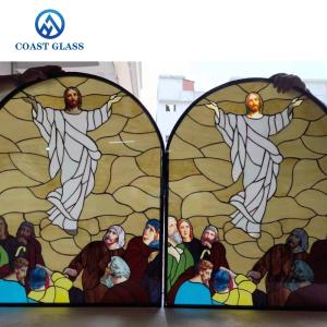 China Window Door Skylight Decorative Colored Glass Art Religious Pattern wholesale