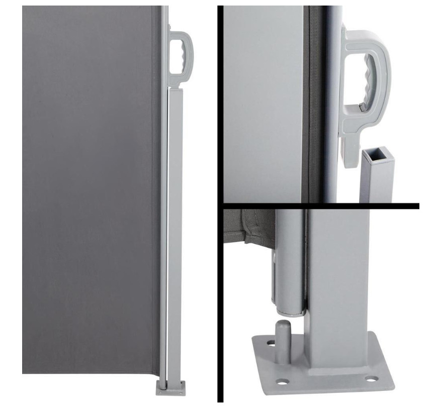 200x600cm Best Selling All Aluminum Side Awning Automatic Retractable spring inside Water-proof, Windproof
