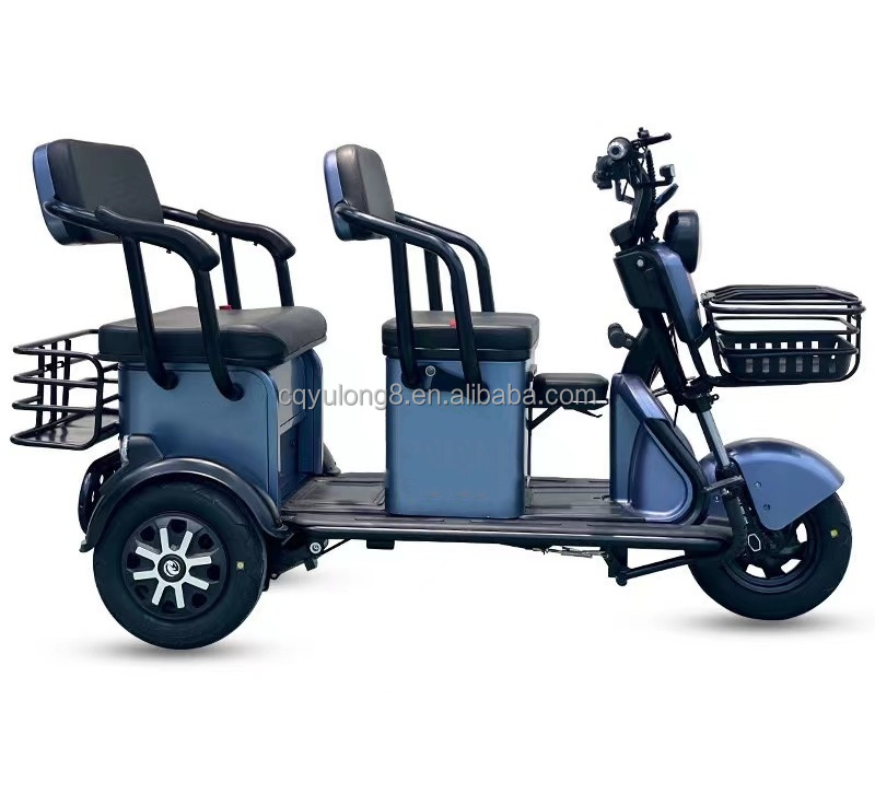 500W Passenger Electric Vehicle Elderly Tricycle with 15-20° Grade Ability and Energy
