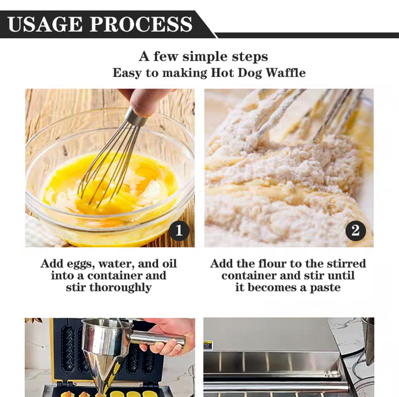 Kitchen Utensil Waffle Maker for Snacks and Hot Dogs 7.5 KG Temperature 50-300 Degree