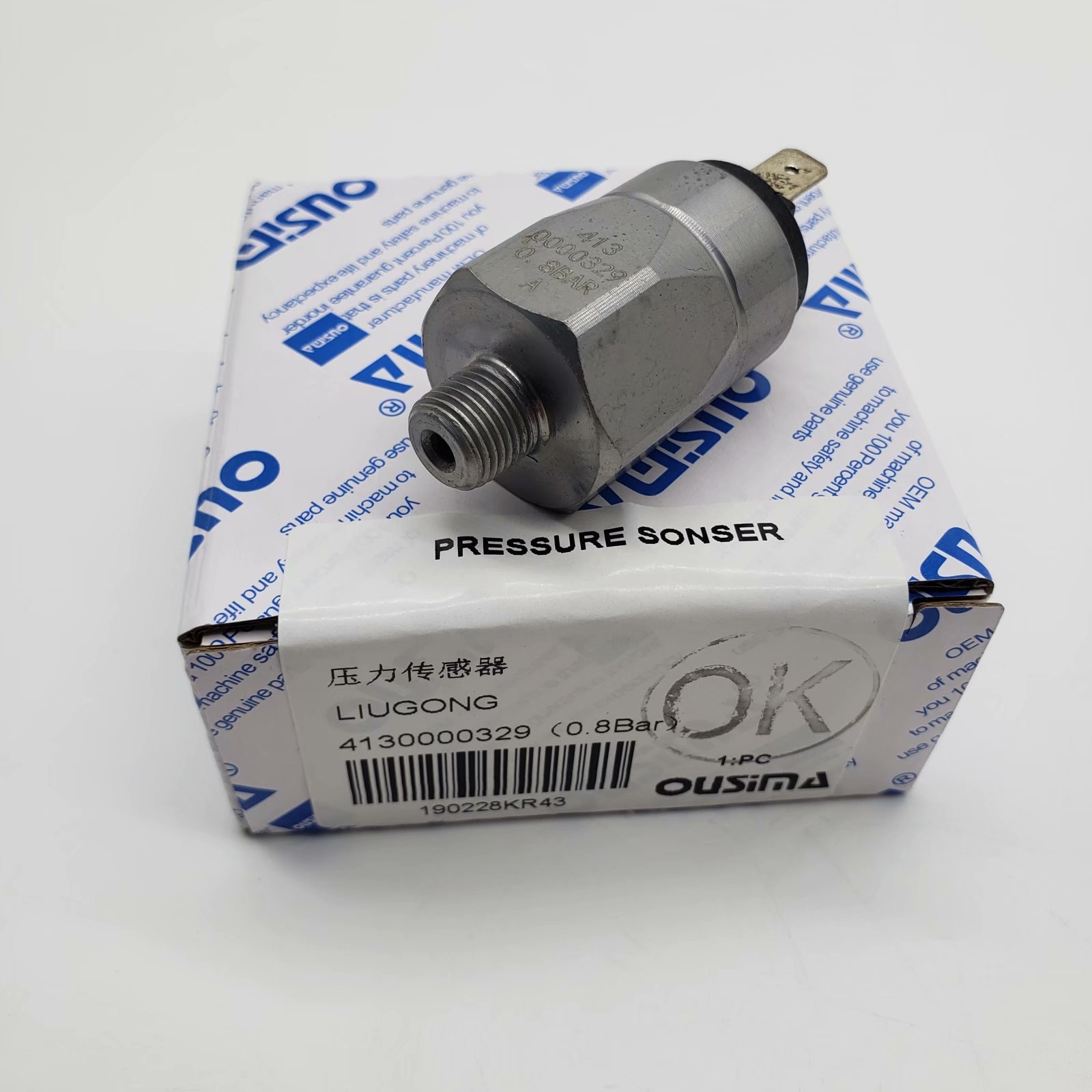 OUSIMA Pressure Switch 4130000329 Spare Parts Excavator Part Oil Pressure Switch 4130000329 0.8Bar