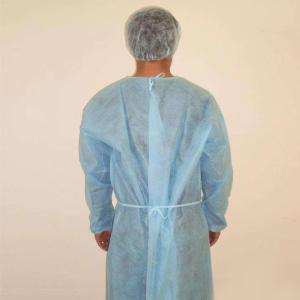 China Long Sleeves Disposable Surgical Gown Blue / Green Non Woven Fabric wholesale