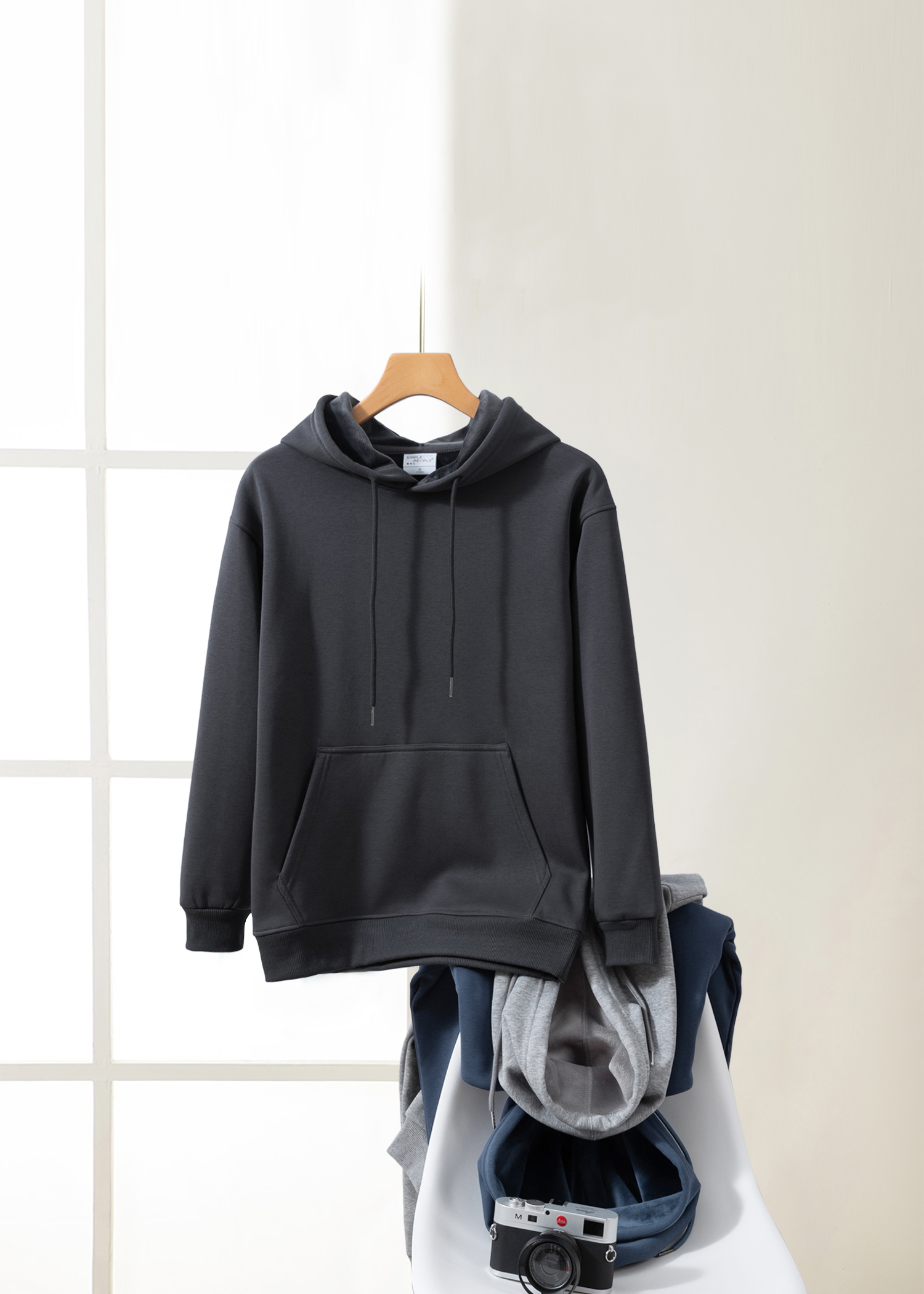 FODARLLOY Fashion Vintage Hoodie OEM Streetwear Essentials Oversize Unisex Pull Coat Men's Hoodies Pullover Dark Grey