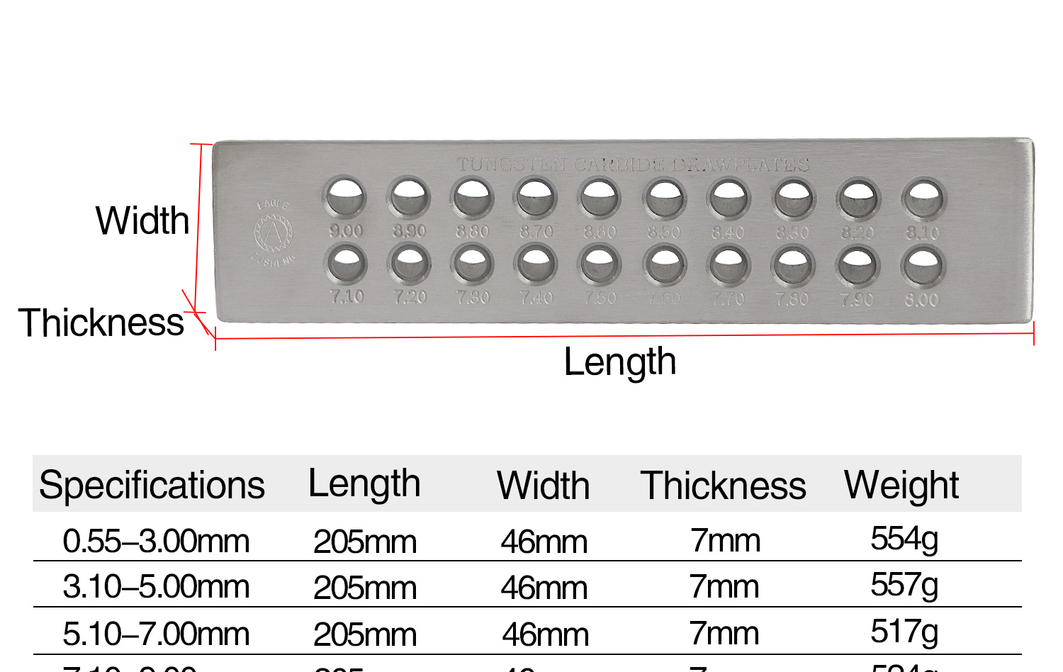 Round Shape Jewelry Accessories Tools Tungsten Carbide Wire Drawplate