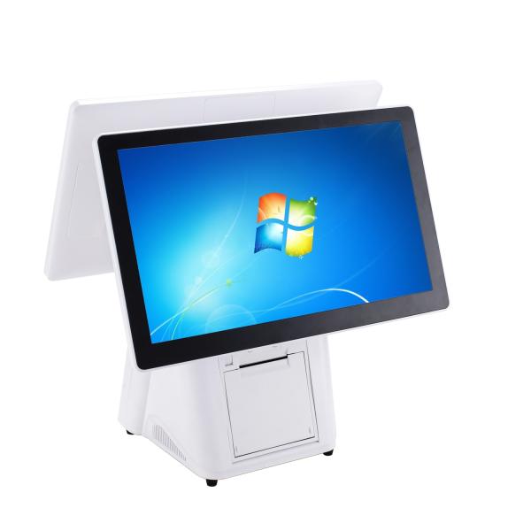 High Brightness 300cdm2 15.6 Inch Dual Screen POS Machine for Retail Store and Restaurant
