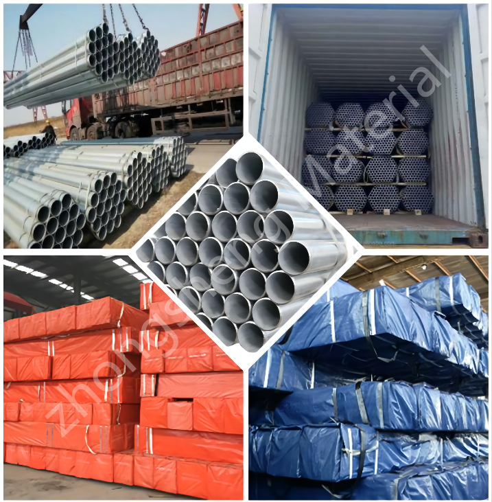 EMT Pipe Hot Dip Galvanized Mild Steel Welded Pipes ASTM DN350 DN50 1 inch 1.5 inch For Construction GI Steel Pipe